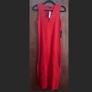 7th Avenue Design Studio NY&C NEW Neon/Red Orange Stretch Dress Size XS